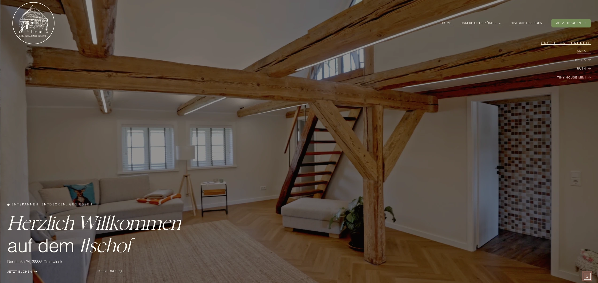 Ilsehof Ferienappartments — Website-Screenshot
